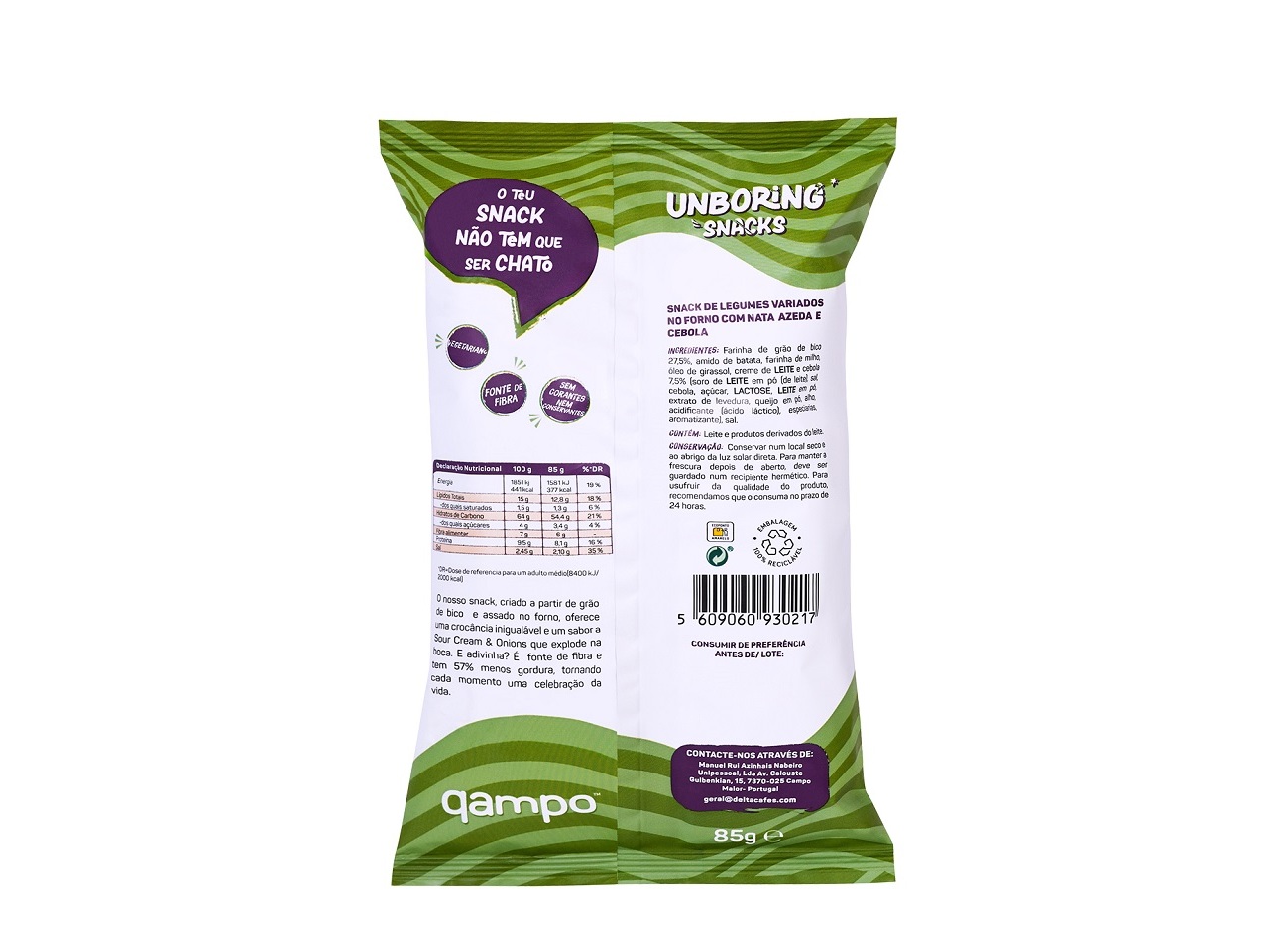 SNACKS - VEGETAIS QAMPO SOUR CREAM & ONION 85GR