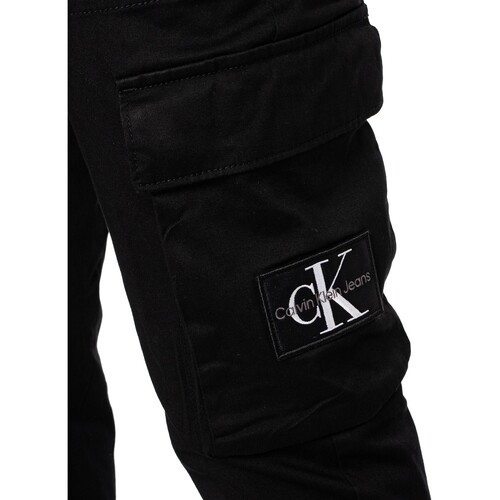 Calvin Klein Jeans - Pantalones Pitillo Cargo Lavados Negro