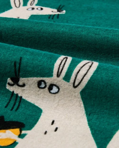 housse de couette enfant - flanelle - 140 x 200 écureuil vert