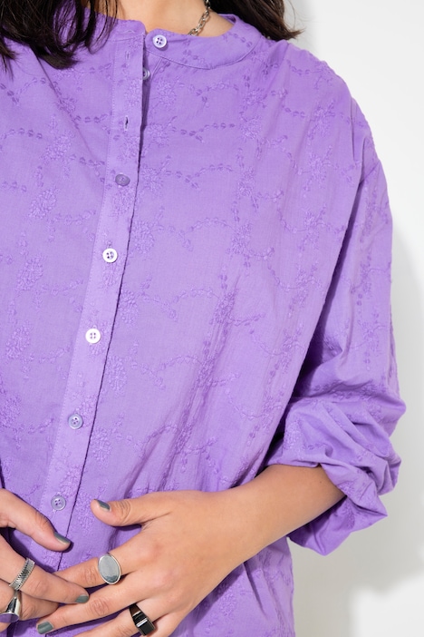 Bluse, oversized, Struktur-Qualität, Ballon-Langarm