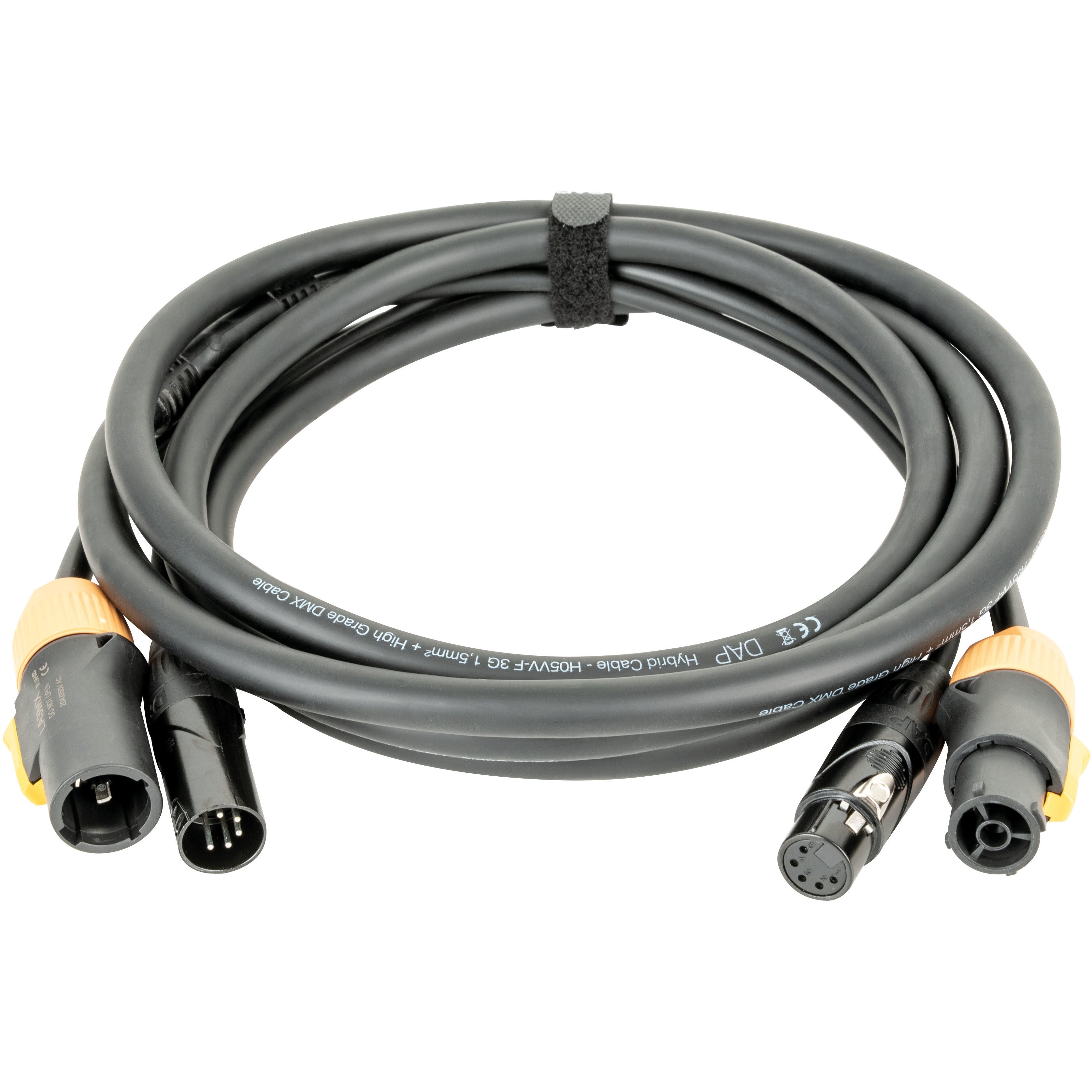 DAP FP23 Hybrid Cable 3 m DMX/stroomkabel Power Pro True & 5-pins XLR