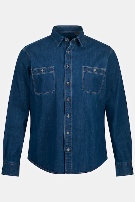 Jeanshemd, Langarm, Kentkragen, Modern Fit, bis 8 XL