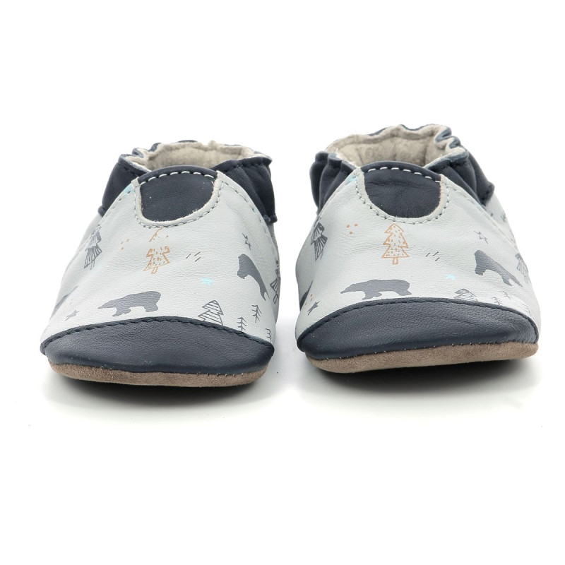 Robeez Robeez Chaussons Wintering Bear Gris Clair Marine