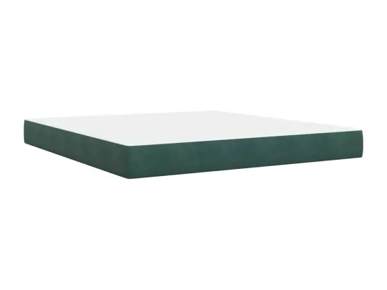 Sommier à lattes de lit et matelas Vert foncé 180x200cm Velours