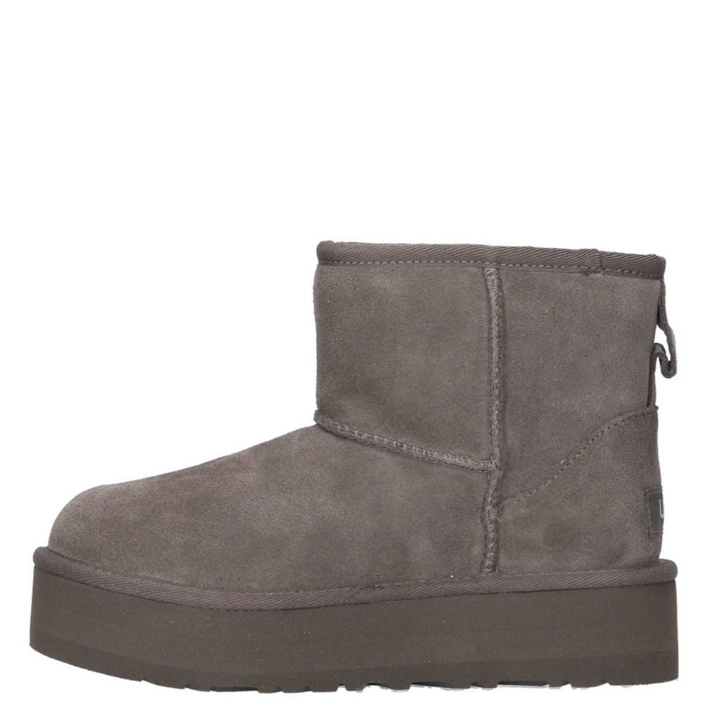 UGG Classic Mini Platformgevoerde enkelboots grijs