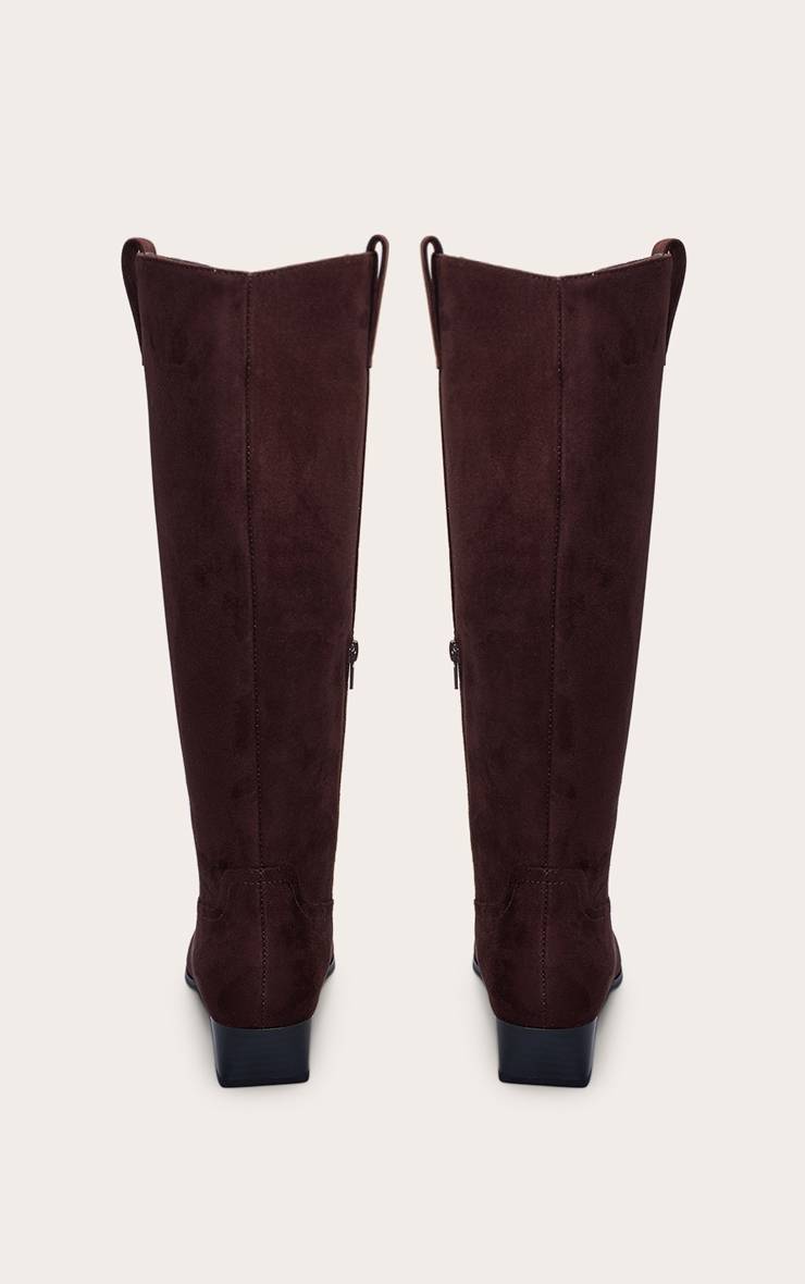 Chocolat Bottes Western Bout Rond En Synthétique