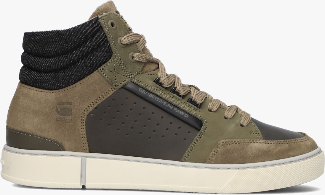 G-STAR RAW groene g-star raw hoge sneaker ravond ii mid lea m