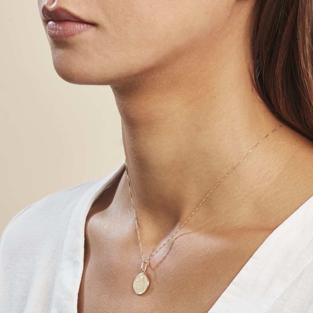 Pendentif Ange Rond Or Jaune