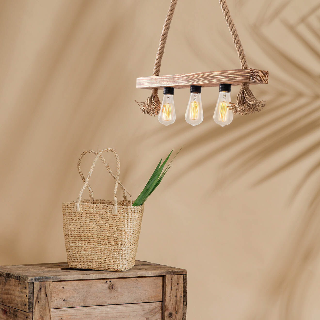 Opviq Lustre Erebos bois - 60x9x60 cm