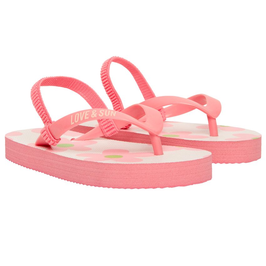Tongs bride printée imprimé fleurs pour fille avec lanière selon l'âge - Multicolore