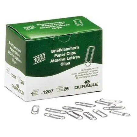 Durable 120725 Briefklammern verzinkt 26 mm, 1000 Stück