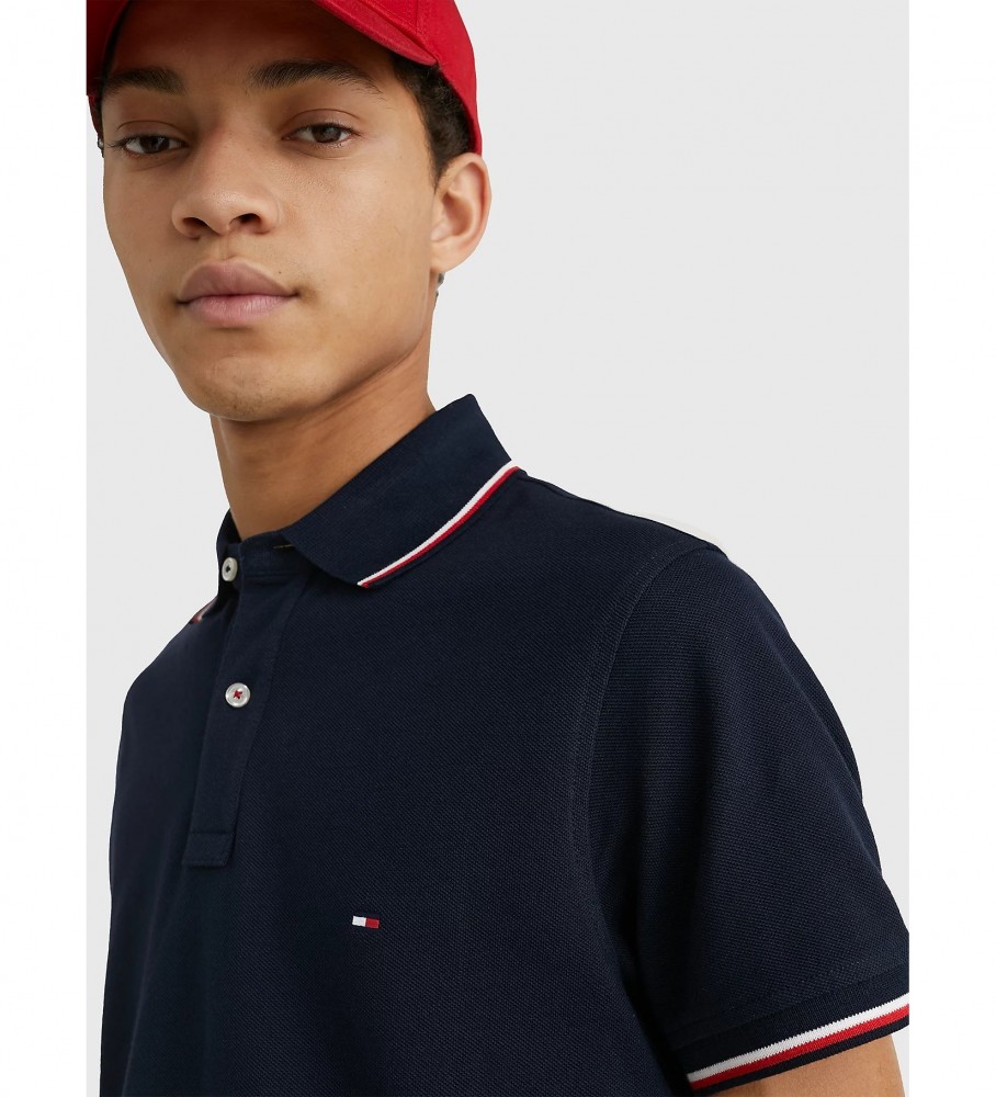 Polo Tommy Hilfiger Core Tipped Slim estilo marinheiro