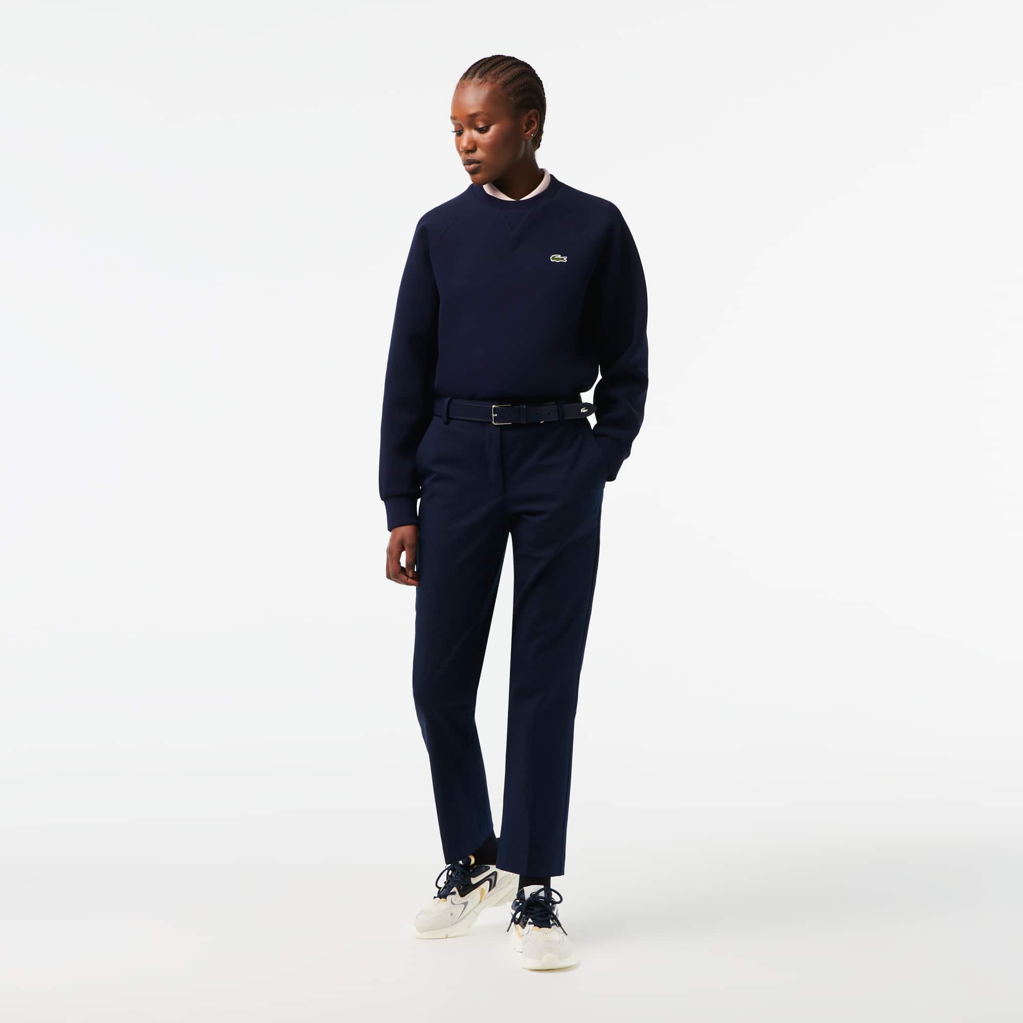 Pantalon chino slim fit en coton stretch Pantalons & Shorts - Bleu - Lacoste - Femme