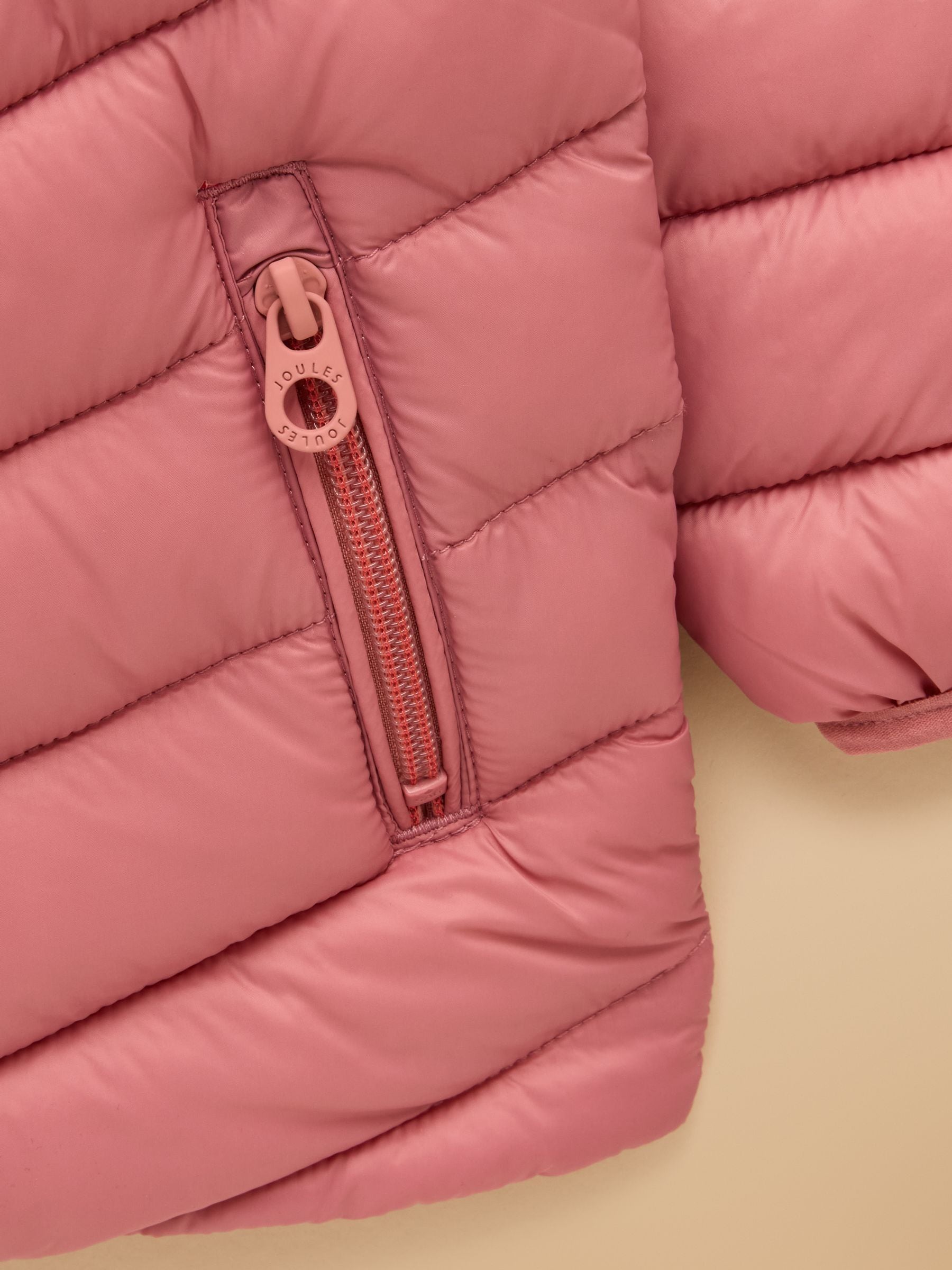Roze - Joules Cairn regenbestendige gewatteerde jas met capuchon voor kinderen