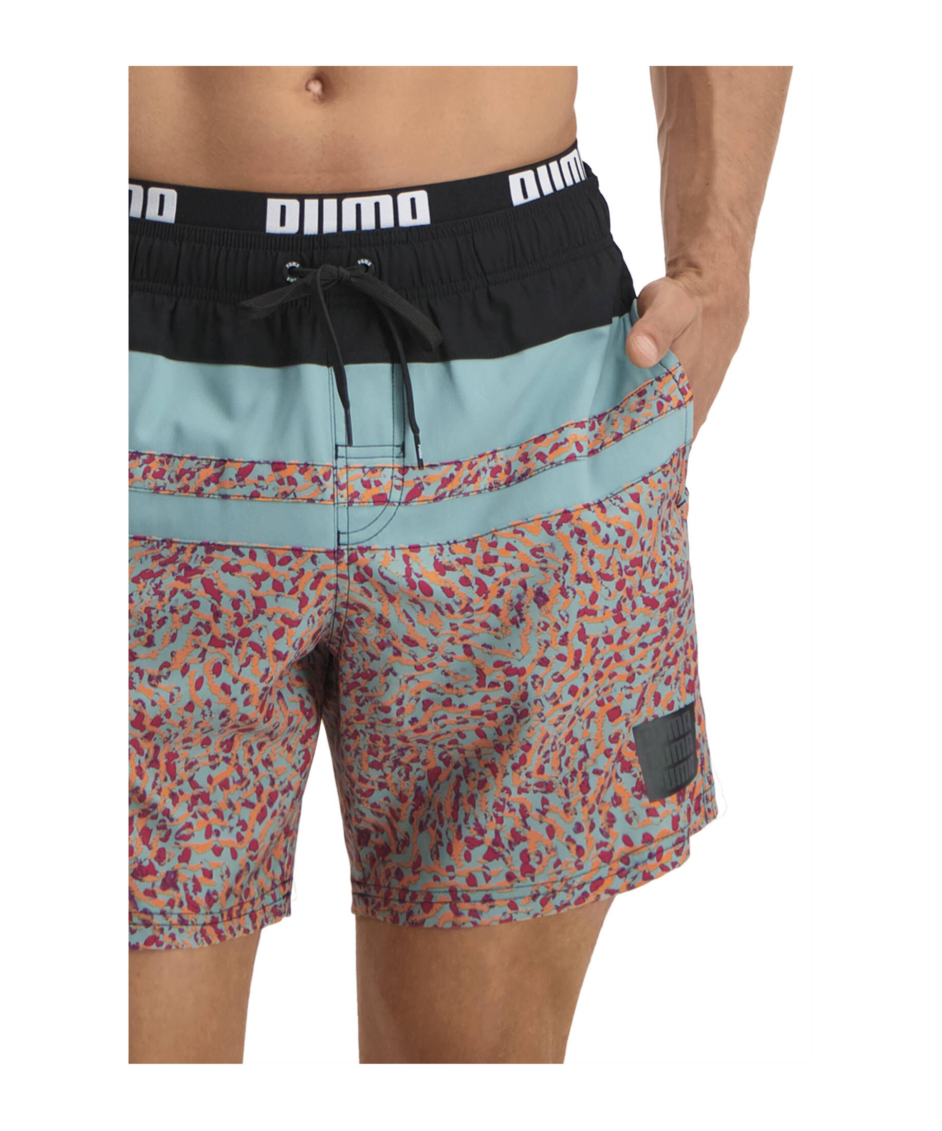 Puma| Herren Underwear - Hosen Swim Heritage Stripe Mid Badehose