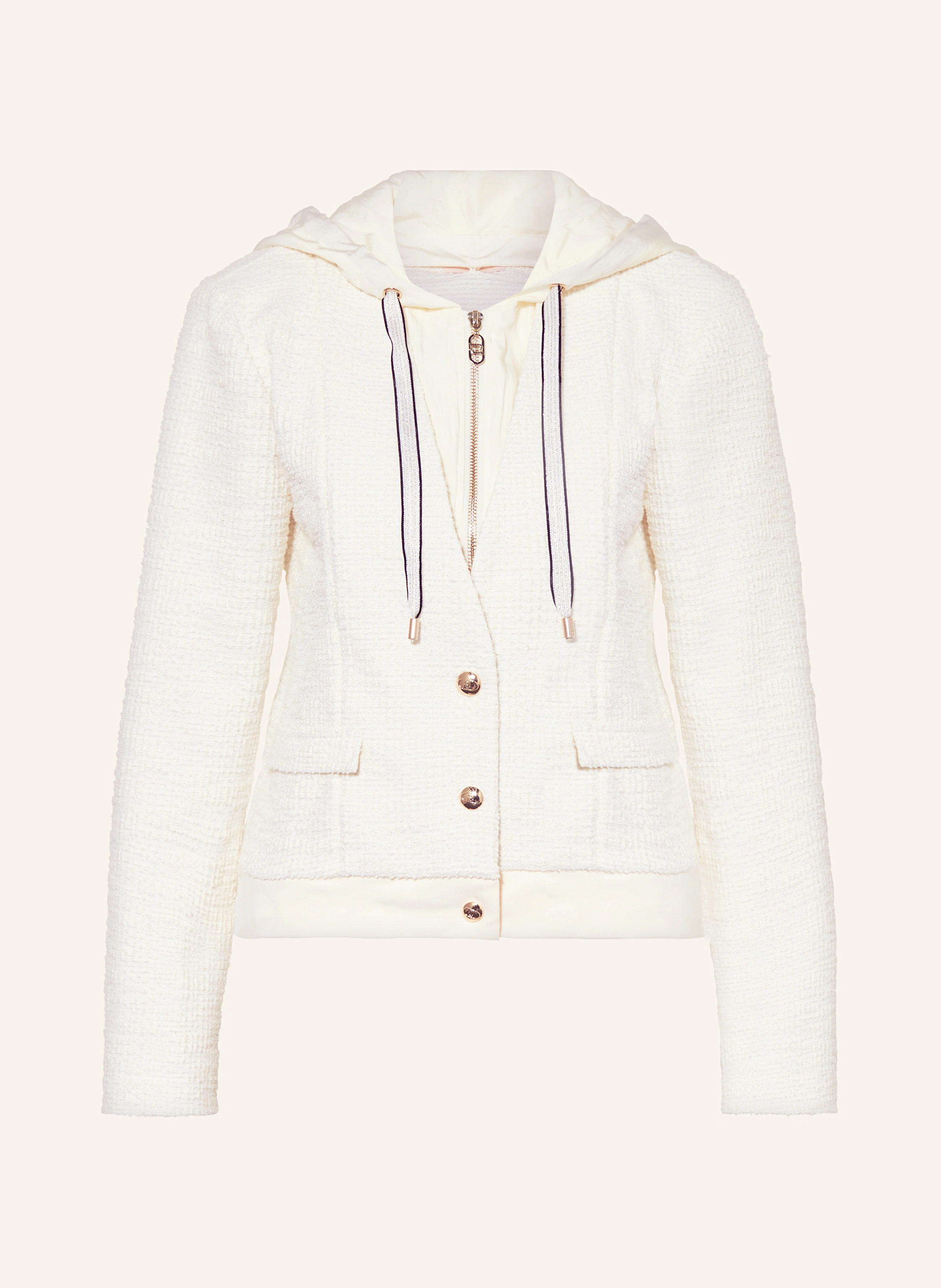 LIU JO Bouclé-Jacke mit herausnehmbarer Blende und Glitzergarn