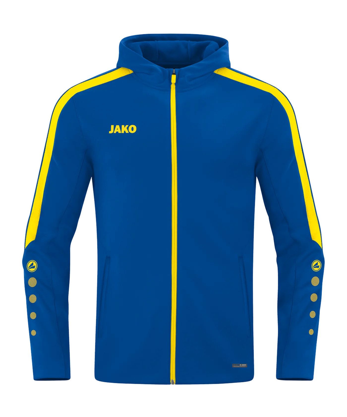 JAKO Power Kapuzenjacke Kids Blau Gelb F404