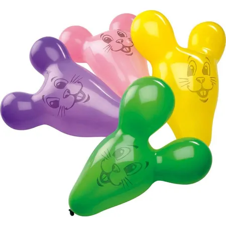 amscan Latexballons Mäuse, 4 Stück