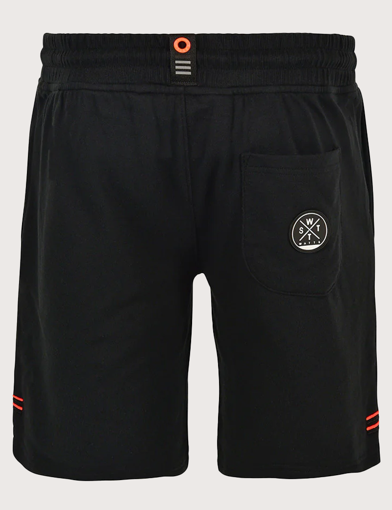 WATTS SHORT MOLLETON HOMME VENICE NOIR ORANGE FLUO