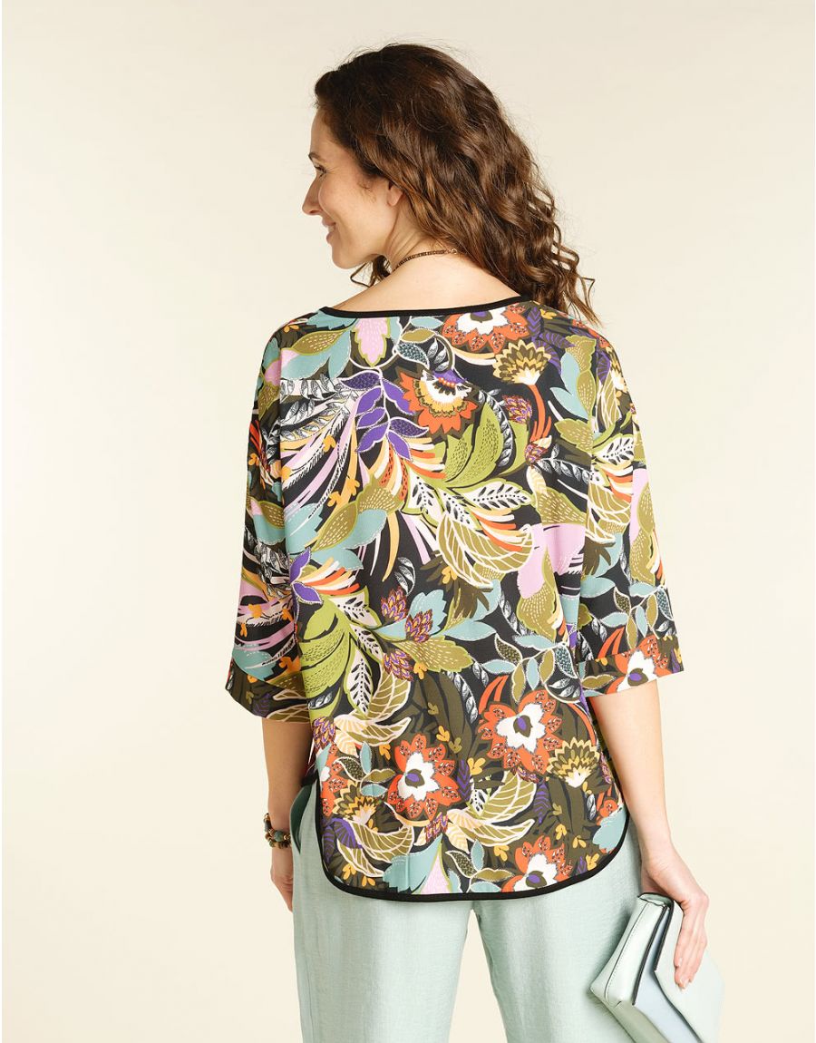 Blouse imprimée verte
