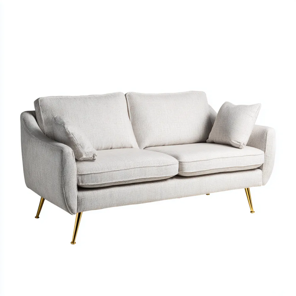 2-Sitzer-Sofa Stoffpolster 180x90x85 cm – Hellgrau – Modernes Design