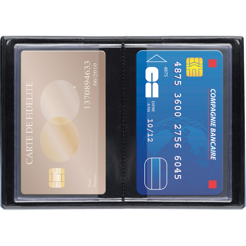 Etui 10 cartes standards 8,5x5,4 PVC 30/100ème noir