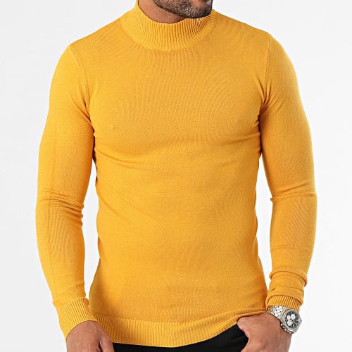 Pull Col Montant Jaune