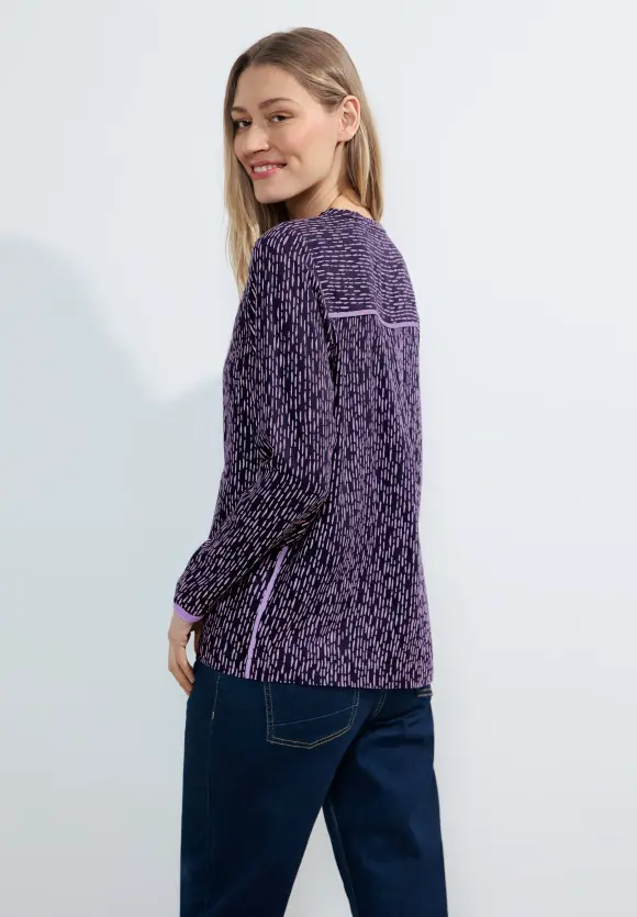 Bluse mit Minimalprint - universal blue