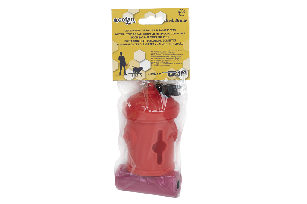 Dispensador de Sacos para Resíduos de Animais de Estimação | Vermelho