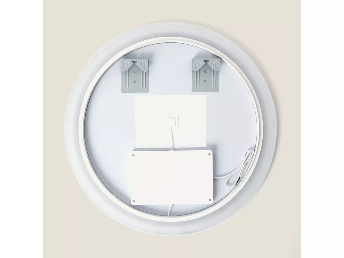 Miroir de Salle de Bain avec éclairage LED et Anti-buée Jizan Ø60 cm 4000K Blanc neutre