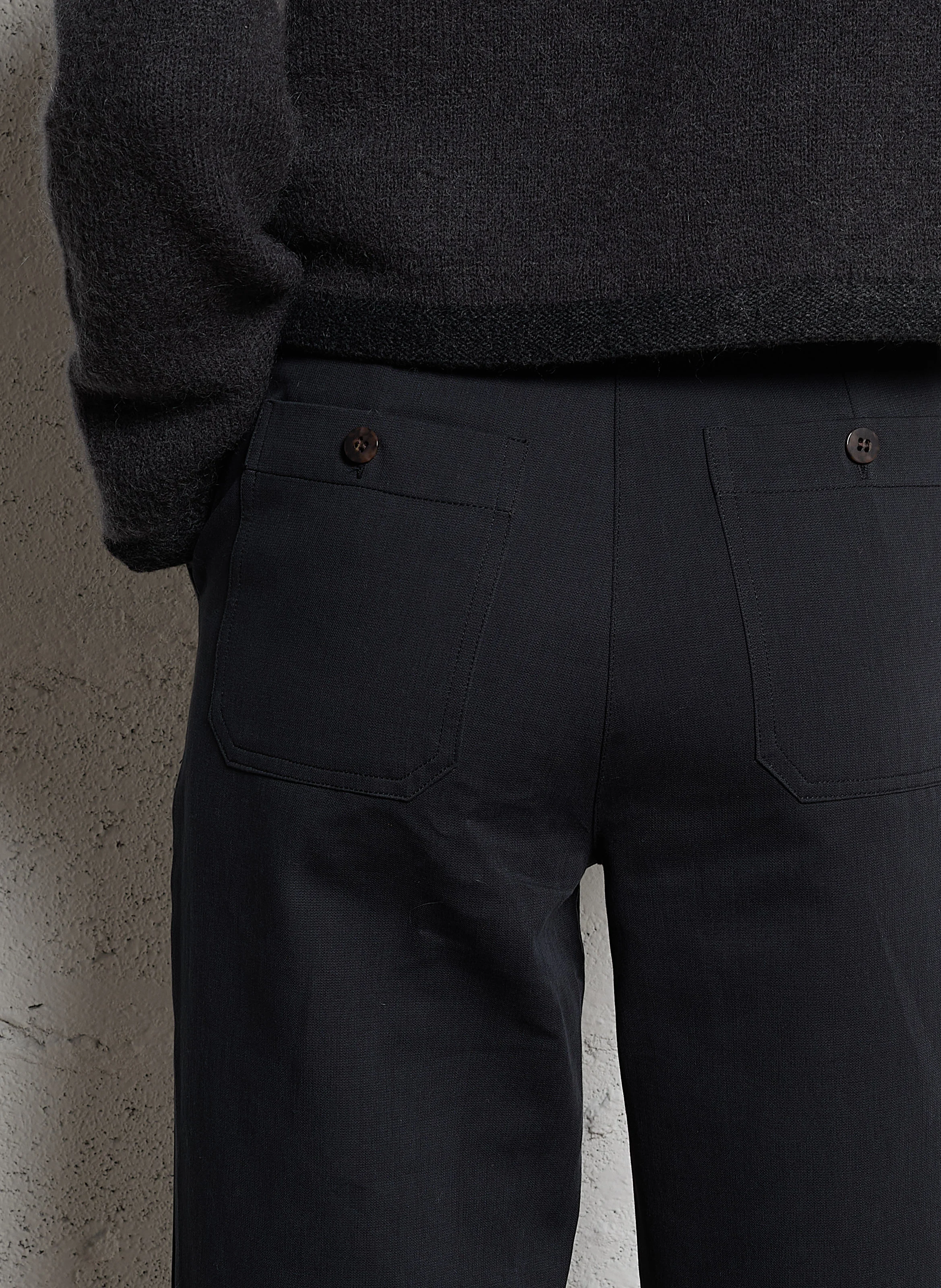 RYLESA - Pantalon droit en coton mélangé| Noir