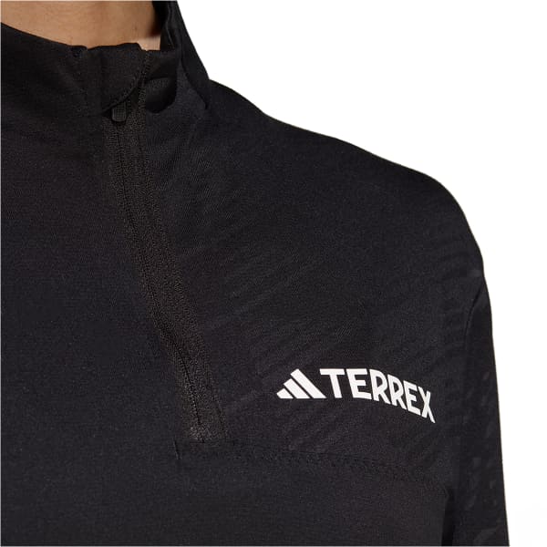 T-shirt randonnée ADIDAS W MT HALF ZI LS BLACK