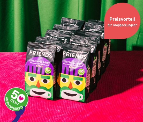 BEANS BROTHERS FRIENDS Filterkaffee Kräftig - 10x 250 g Gemahlen