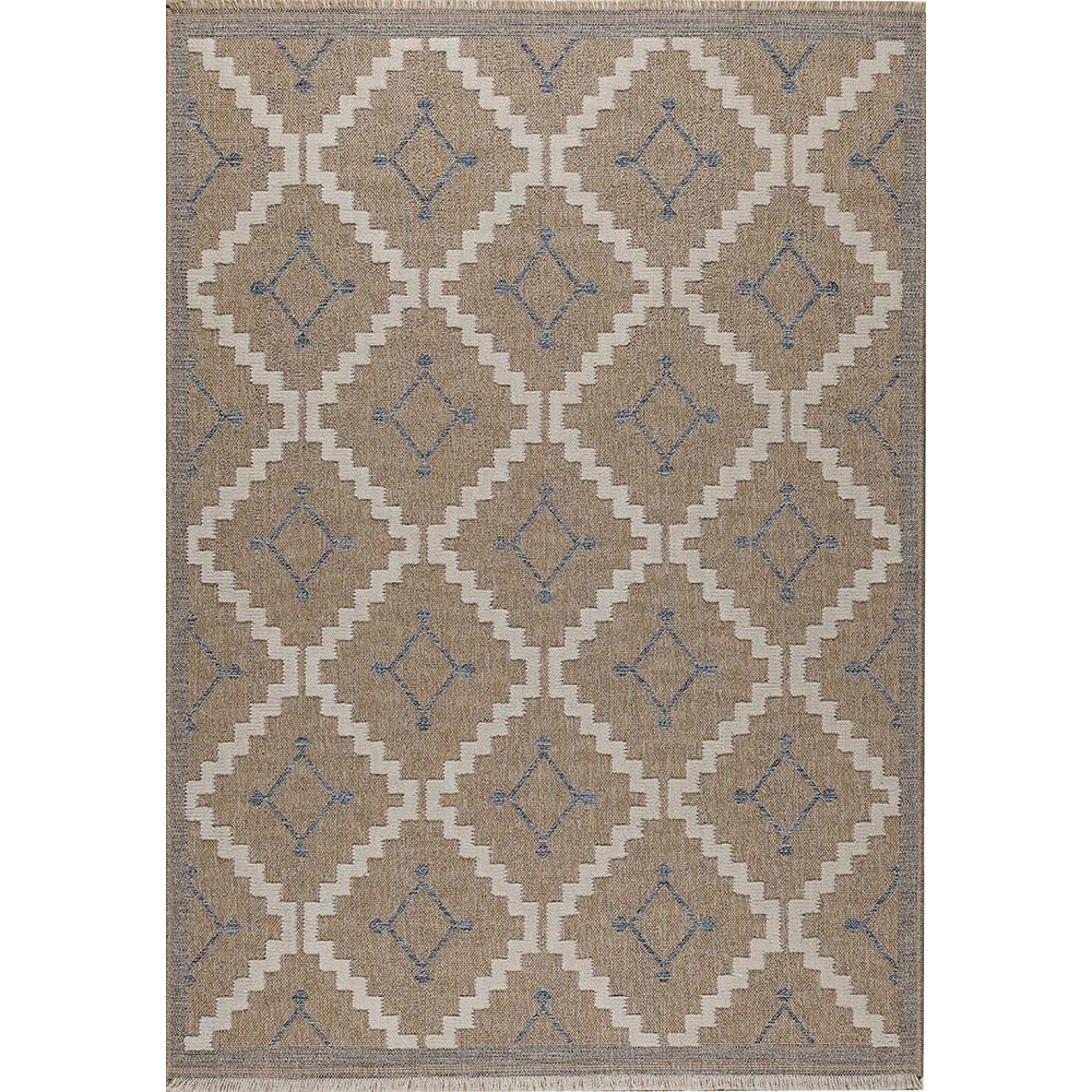 Tapis intérieur extérieur aspect jute bleu tulum 9041 90 x 67 cm