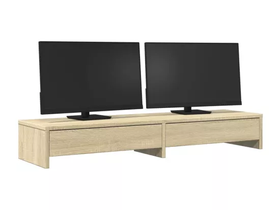 Support de moniteur avec tiroirs chêne sonoma bois d'ingénierie