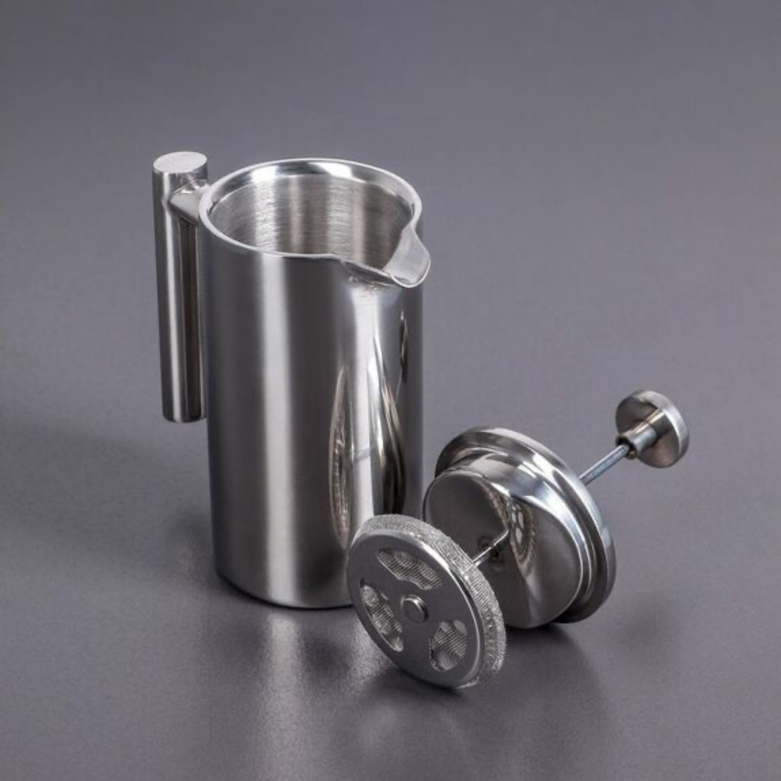 WILMAX doppelwandige French Press aus Edelstahl – 350 ml, elegante Kanne für Kaffee und Tee
