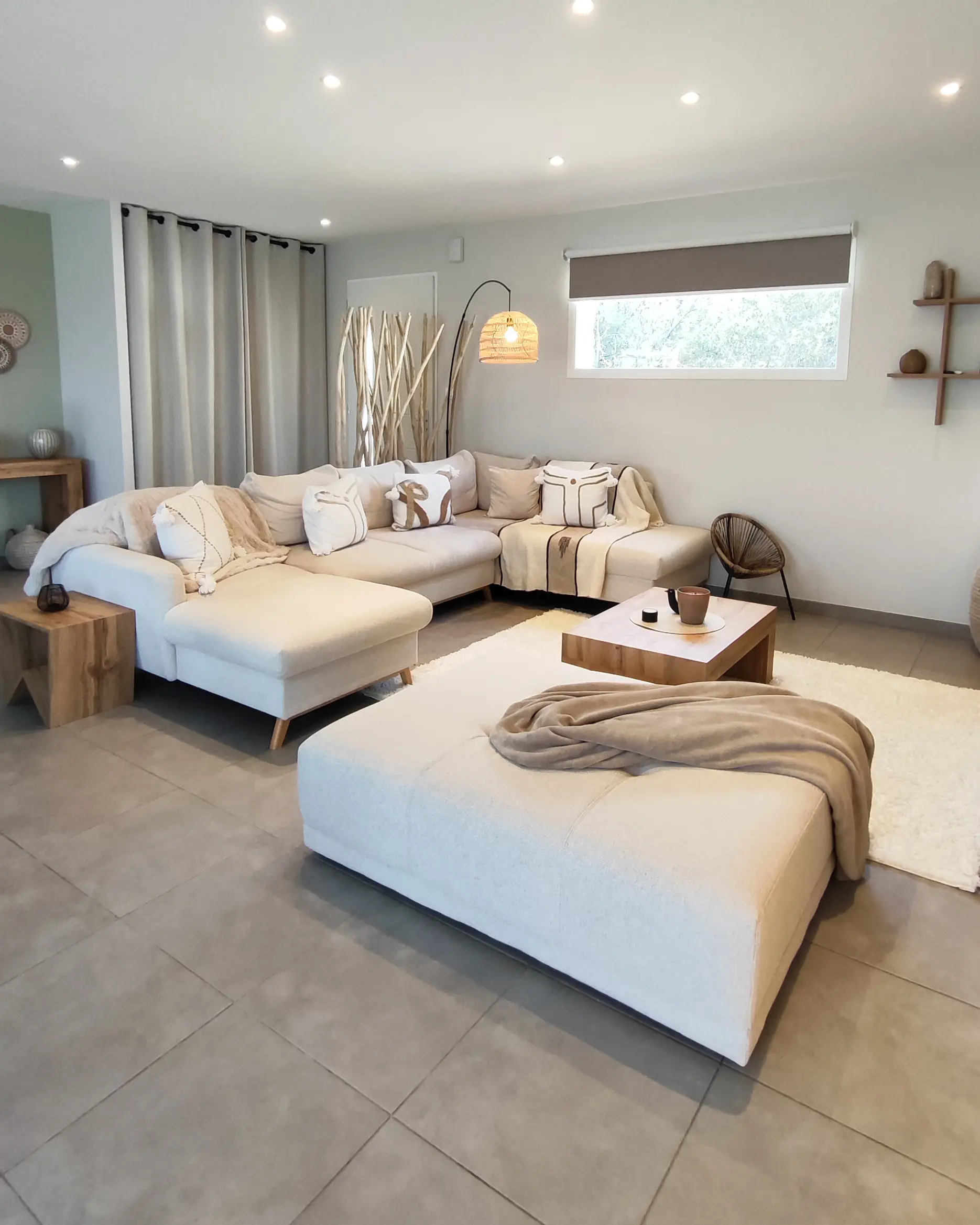 Ottomaan TORPO Stof Beige