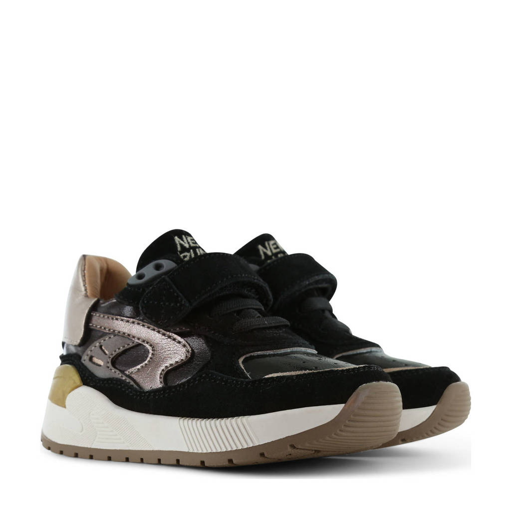 Shoesme leren sneakers zwart/goud