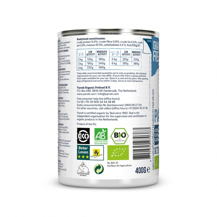 Yarrah pâtées bio - Lot 12 x 400g