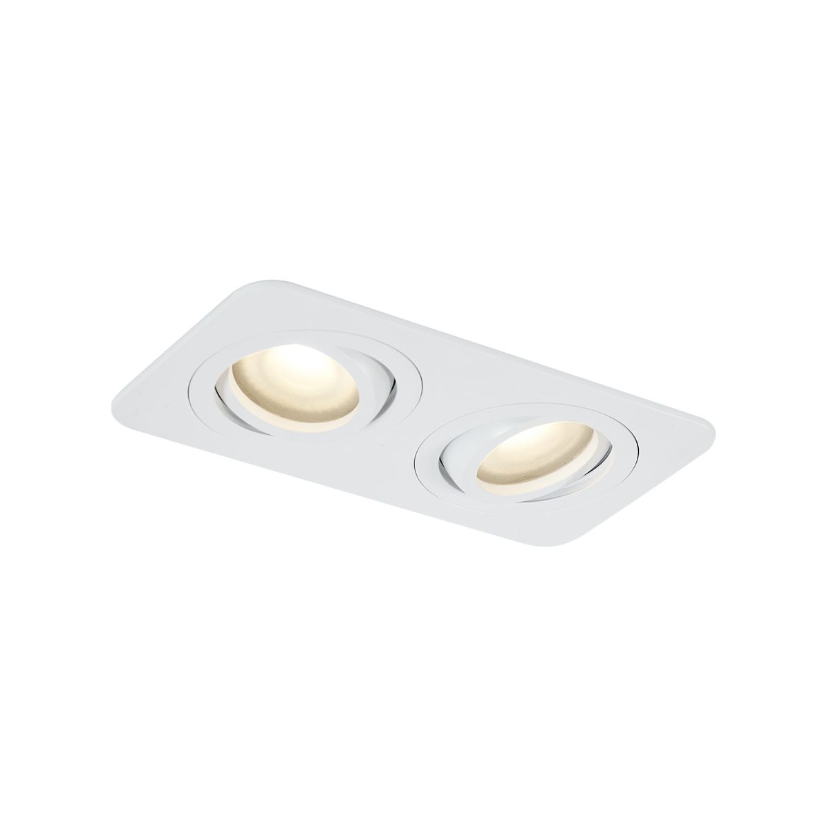 Afgeronde inbouwspot wit GU10 50mm draai- en kantelbaar IP44 2-lichts - Alberto