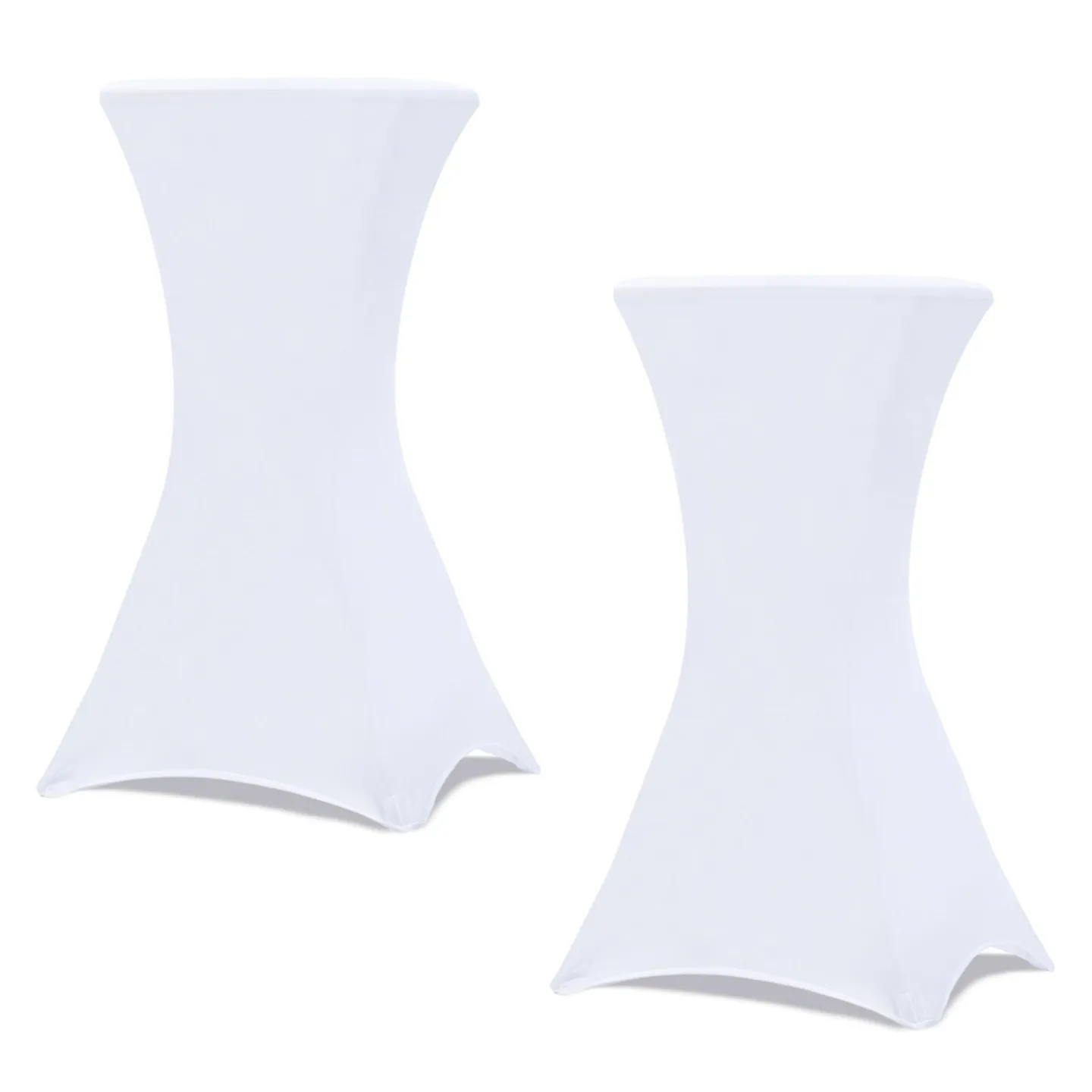 Lot de 2 housses blanches pour table haute pliante 105 CM