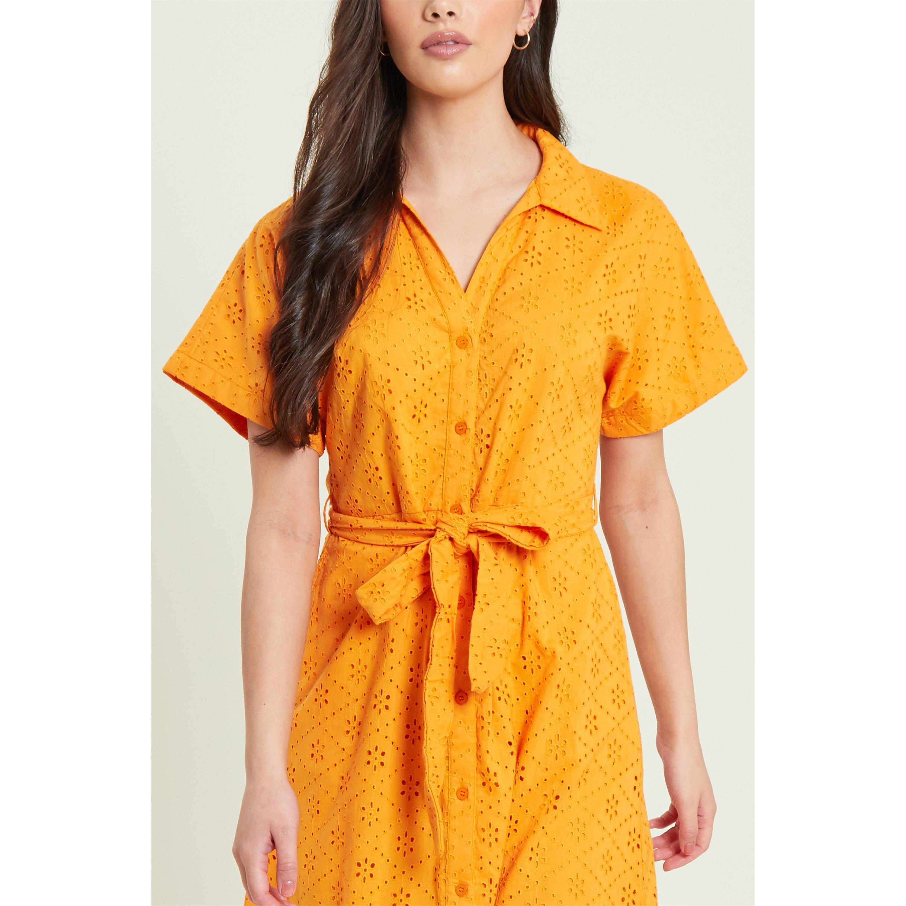 Be You Broderie Tie Waist Midi Dress
