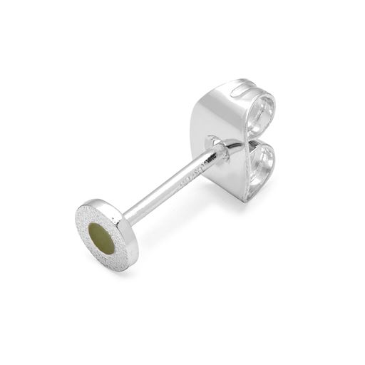 LULU Copenhagen Circle Small Ørering, Willow Green/Silver Plated