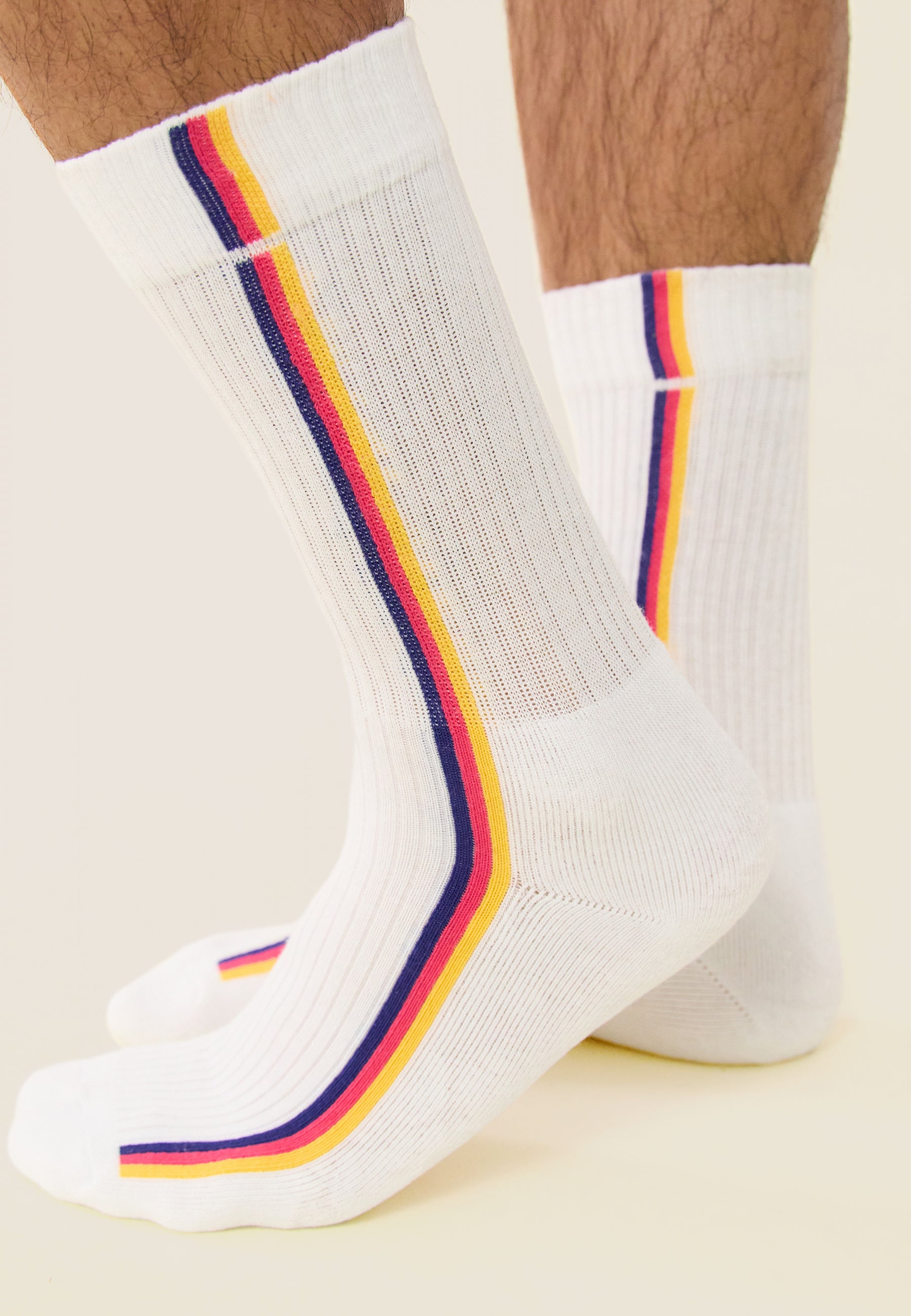 Chaussettes mi-hautes-Wilfried Lignes Velours Viorne Cire