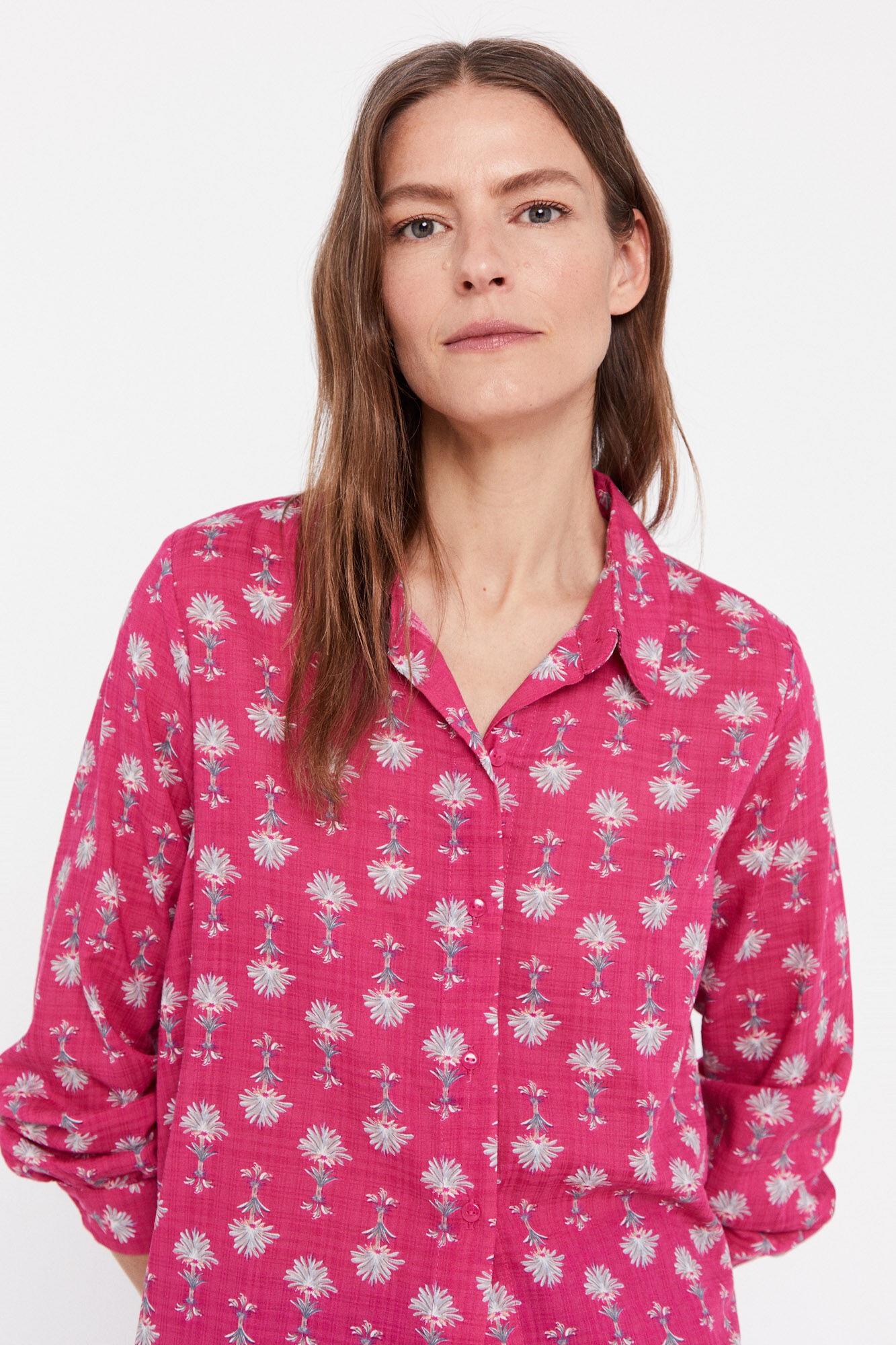 Camisa de algodão estampada - Multicolorida