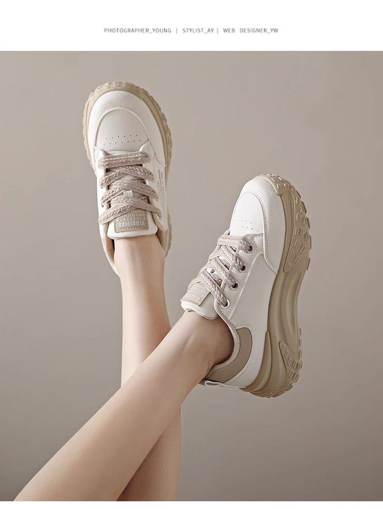 Asterisk - Veterschoenen met letters en platform