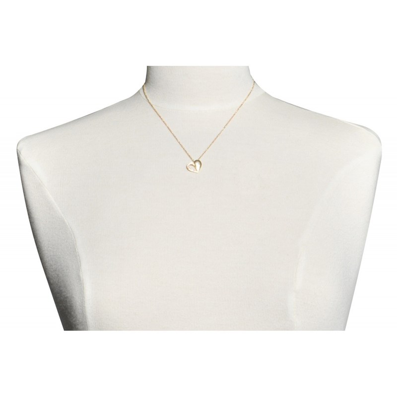 Collier Plaqué Or Coeur Toi et Moi Ajouré et Strass