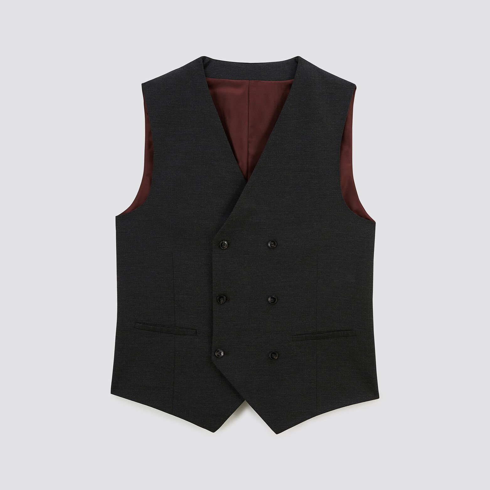 Gilet de costume slim chevron Gris moyen
