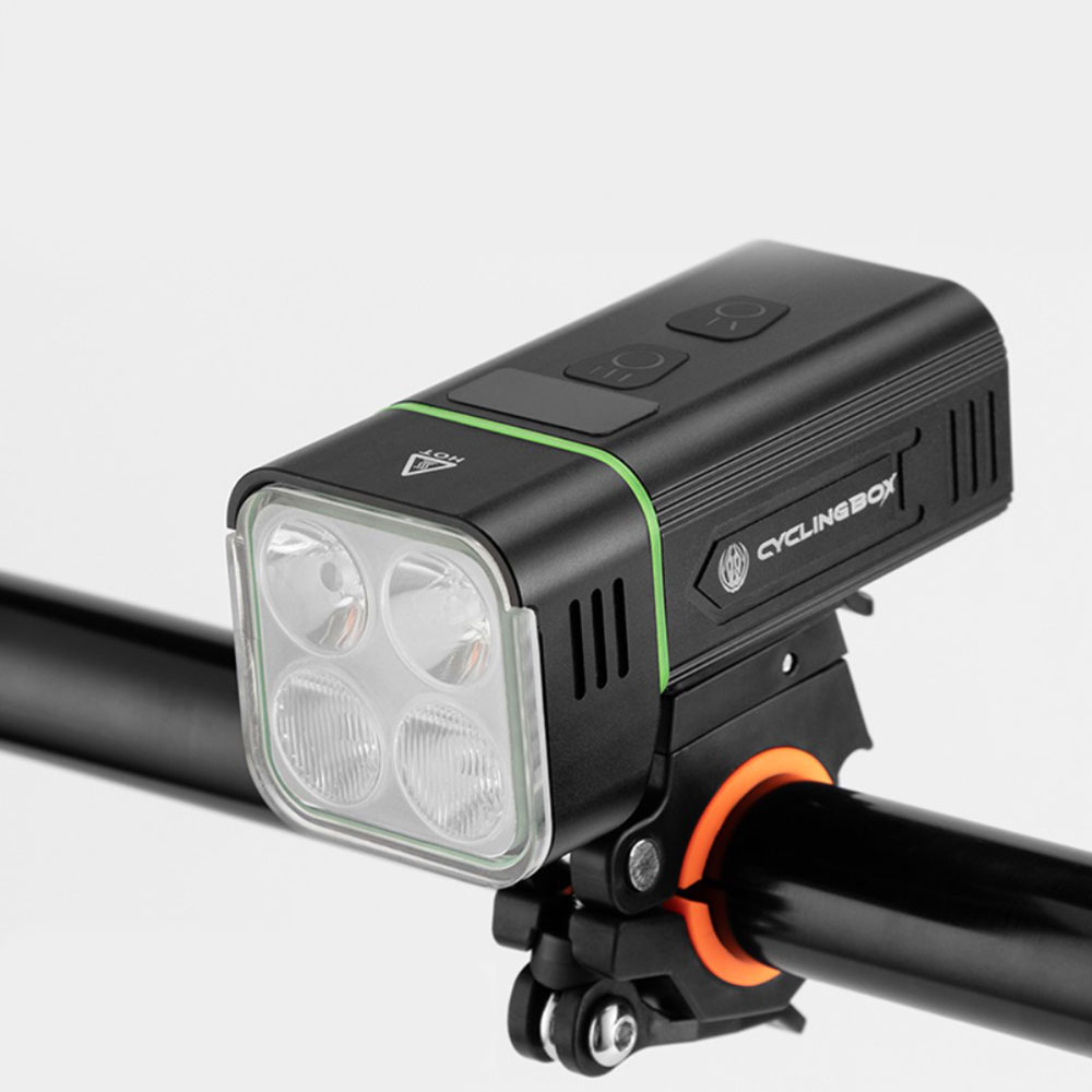 2in1 Fahrrad LED Lampe Velo Licht / 5000mAh USB Powerbank IPX5 inkl. Lenker Halterung - Schwarz