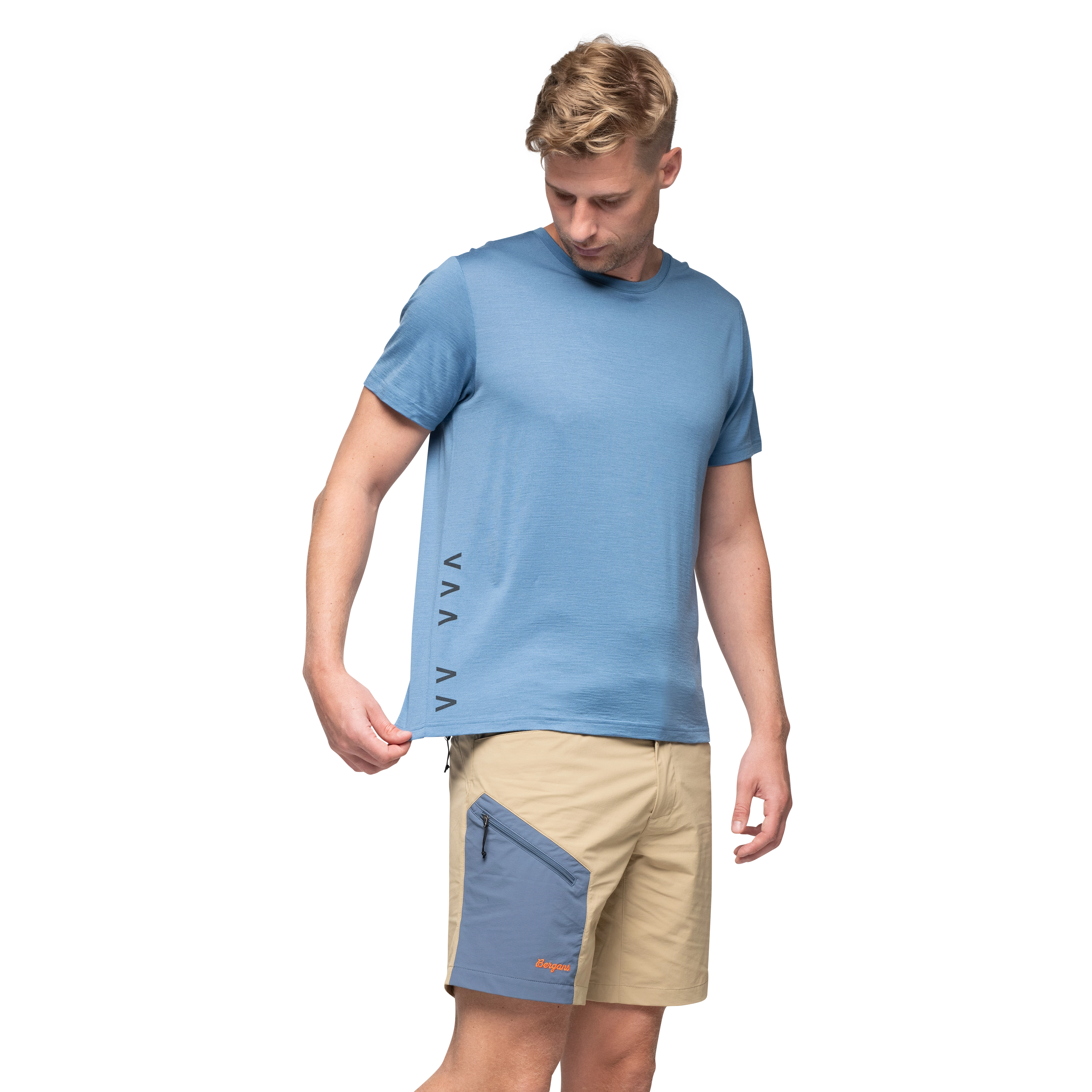Vaagaa Adventure Merino Tee Men Blue Moon